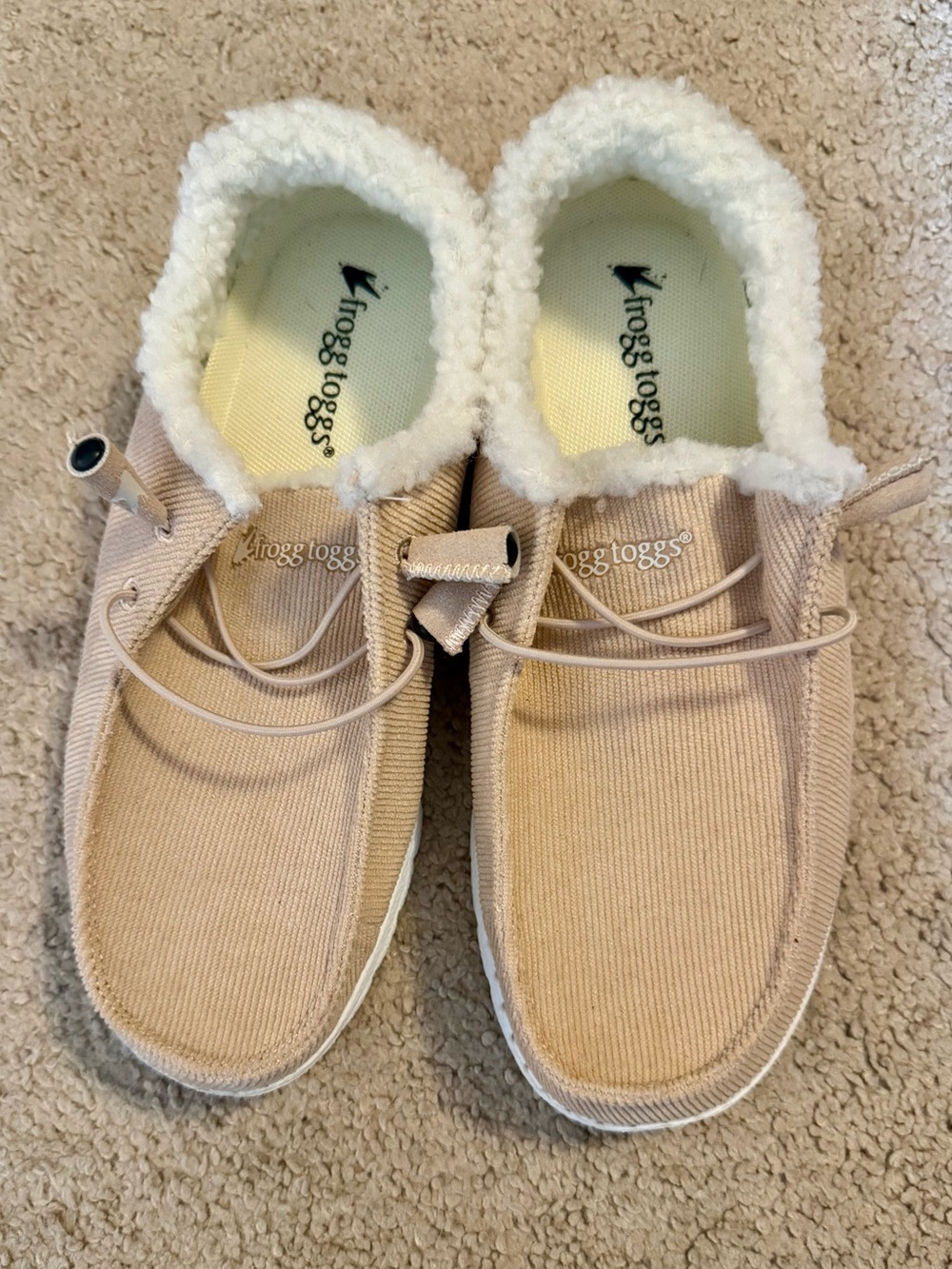 Faux-Sherpa Lined Slippers - Beige/Light Pink
